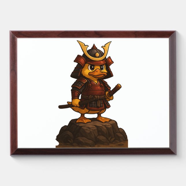 Cute Samurai Duck  Award Plaque (Horizontal)