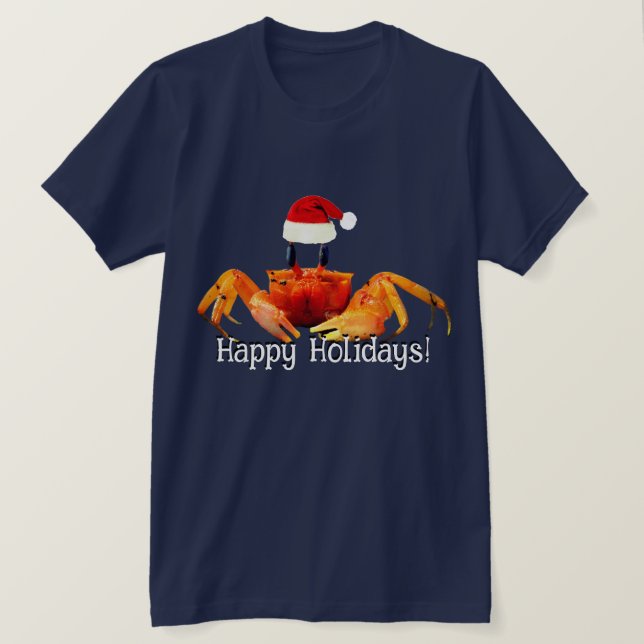 Cute Sand Crab in Santa Hat    T-Shirt (Design Front)