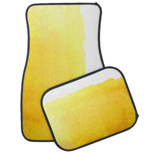 Cute sand yellow watercolor arty beach car floor mat