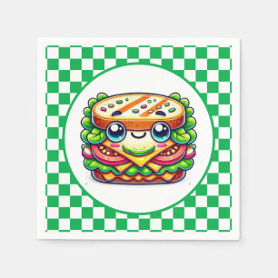 Cute sandwich picnic party napkins