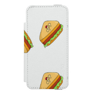 Cute sandwiches food character pattern iPhone SE/5/5s wallet case