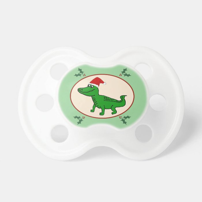 Cute Santa Alligator Baby Pacifiers