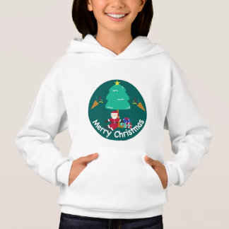 Cute Santa and Christmas Tree Hoodie