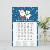 Cute santa and polar bear Baby Shower Word Search (Standing Front)