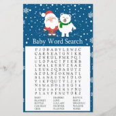 Cute santa and polar bear Baby Shower Word Search (Front)