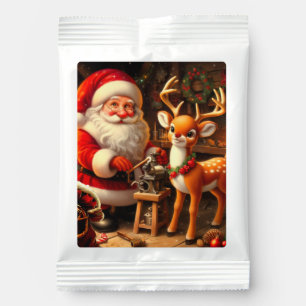 Cute Santa and Reindeer Hot Chocolate Drink Mix