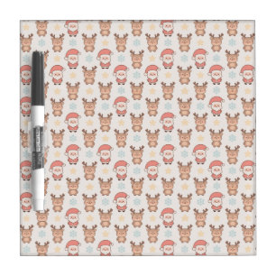 Cute Santa and Reindeer Pattern Dry Erase Board