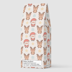 Cute Santa and Reindeer Pattern Roasted Coffee