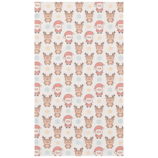 Cute Santa and Reindeer Pattern Tablecloth (Front)