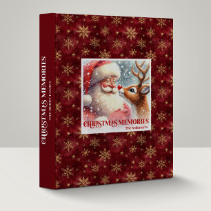 Cute Santa and Rudolph Christmas Ring Binder Album