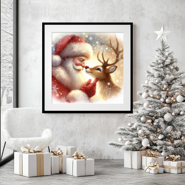 Cute Santa and Rudolph Christmas Wall Art Nursery (Cute Santa and Rudolph Christmas Wall Art for Nursery)