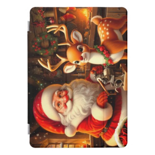 Cute Santa and Rudolph  iPad Pro Cover