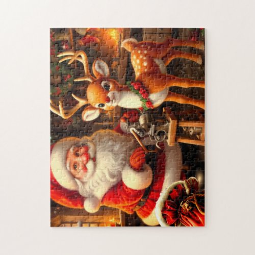 Cute Santa and Rudolph Mug Jigsaw Puzzle
