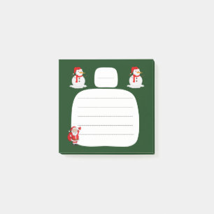 Cute Santa and Snowman Christmas Post-it Notes