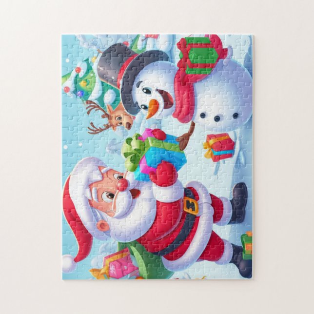Cute Santa and Snowman  Jigsaw Puzzle (Vertical)
