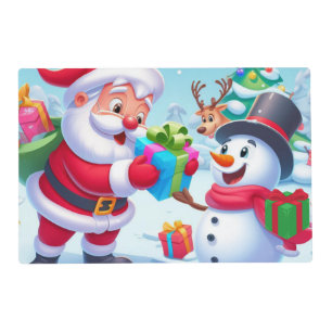 Cute Santa and Snowman  Placemat