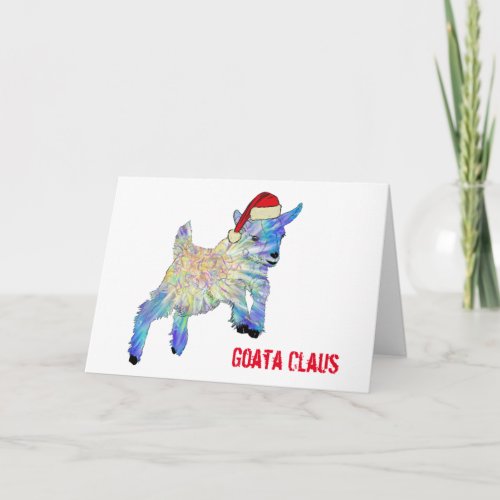 Cute Santa Baby Goat Card