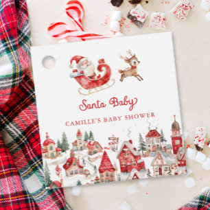 Cute Santa Baby Shower  Favor Tags