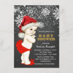 Cute Santa Baby Snowflake Baby Shower Invitation<br><div class="desc">Adorable Santa baby with Santa hat chalkboard snowflake baby shower invitation. This cute snowflake Christmas baby shower invitation is easily customized for your event by adding your details in the font style and wording of your choice.</div>