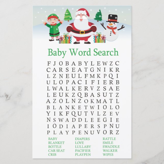 Cute Santa Baby word scramble game (Front)