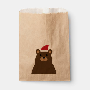 Cute Santa Bear Christmas Sack, Holiday Favor Bag