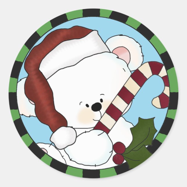 Cute Santa Bear Stickers (Front)