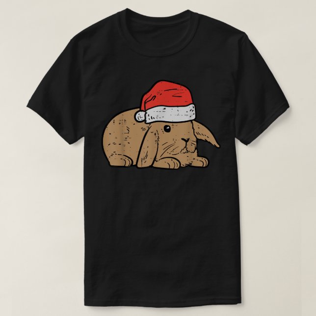 Cute Santa Bunny Xmas PJs Christmas Pajamas Women  T-Shirt (Design Front)