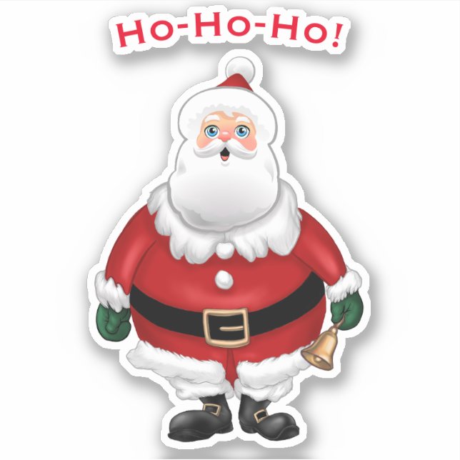 Cute Santa Cartoon Sticker (Front)
