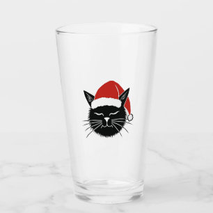 Cute Santa Cat Lover Christmas Men Women Kids T-Sh Glass