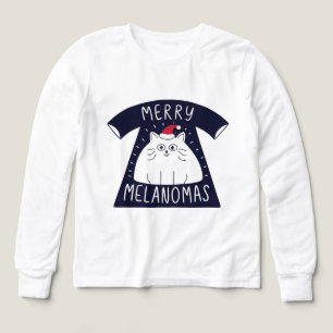 Cute Santa Cat Melanomas Christmas  Tri-Blend Shirts