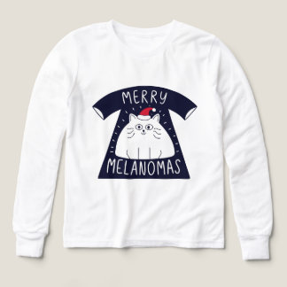 Cute Santa Cat Melanomas Christmas  Tri-Blend Shirts