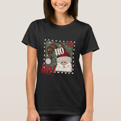Cute Santa Cheerful Ho Ho Merry Christmas Holiday T_Shirt