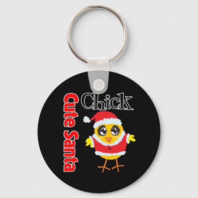 Cute Santa Chick Keychain (Front)