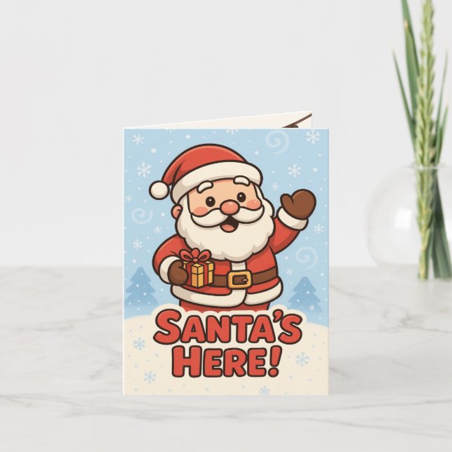 Cute Santa Christmas Card (Front)