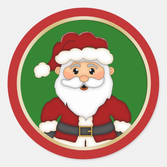 Cute Santa Christmas Classic Round Sticker Zazzle 2852