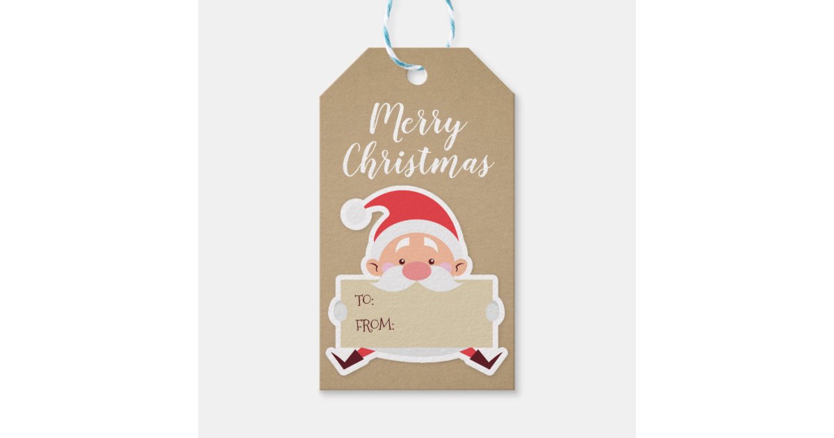 Cute Santa Christmas Gift Tag | Zazzle