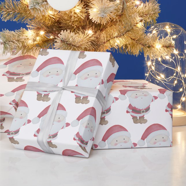 Cute Santa Christmas Holiday Wrapping Paper (Holidays)