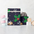 Cardboard Clock Patterns Cute Santa Christmas Pattern Wrapping Paper | Zazzle