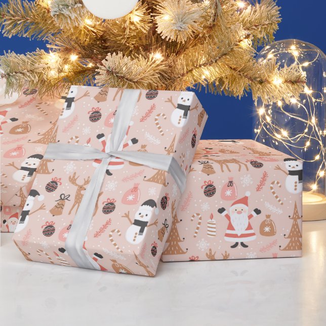 Cute Santa Christmas Wrapping Paper (Holidays)
