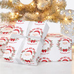 Cute Santa Christmas wrapping paper name<br><div class="desc">Cute Christmas Wrapping paper with a cute Santa Claus. Use the online template tools to personalize with a name, font, size and placement, the text is fully editable | Just the HO HO HO text is a part of the design, so it is permanent | Also, you can change the...</div>