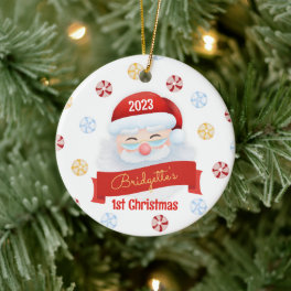 Cute Santa Claus 1st Christmas Ornament