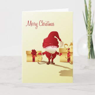 Cute Santa Claus and Gifts Blank Card