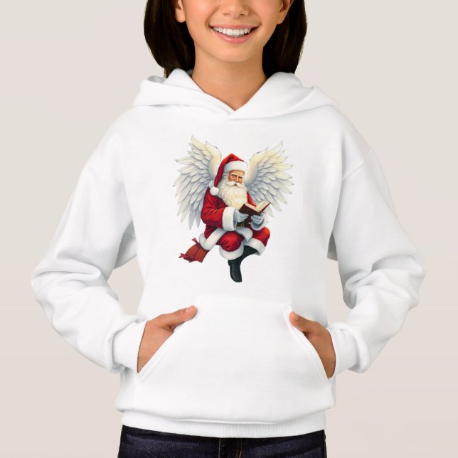 Cute Santa Claus Angel Kids Hoodie Tee (Front)