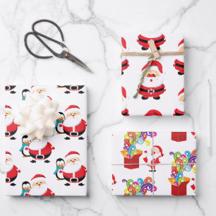 Cute Santa Claus assortment pattern Wrapping Paper Sheets
