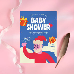 Cute Santa Claus Baby Shower Invitation