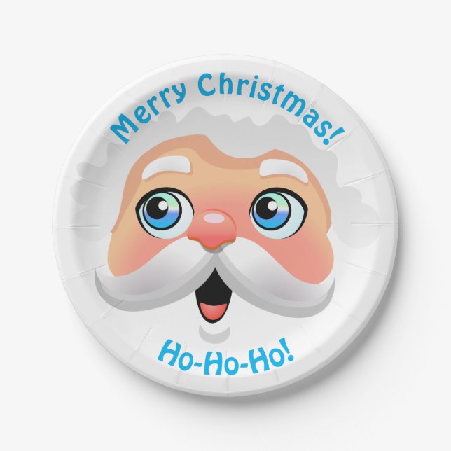 Cute Santa Claus Cartoon Paper Plates (Front)