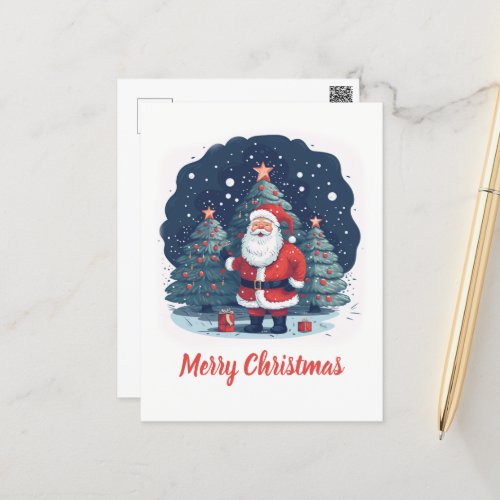 Cute Santa Claus Cartoon Postcard
