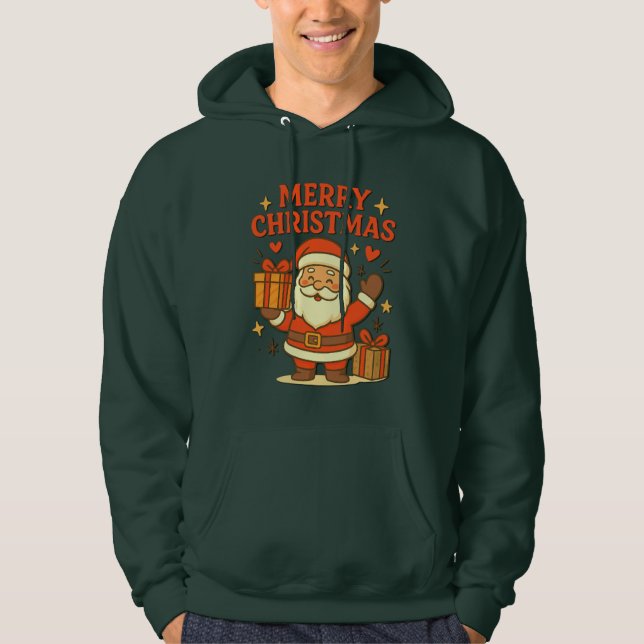  Cute Santa Claus Christmas Art –  Merry Christmas Hoodie (Front)