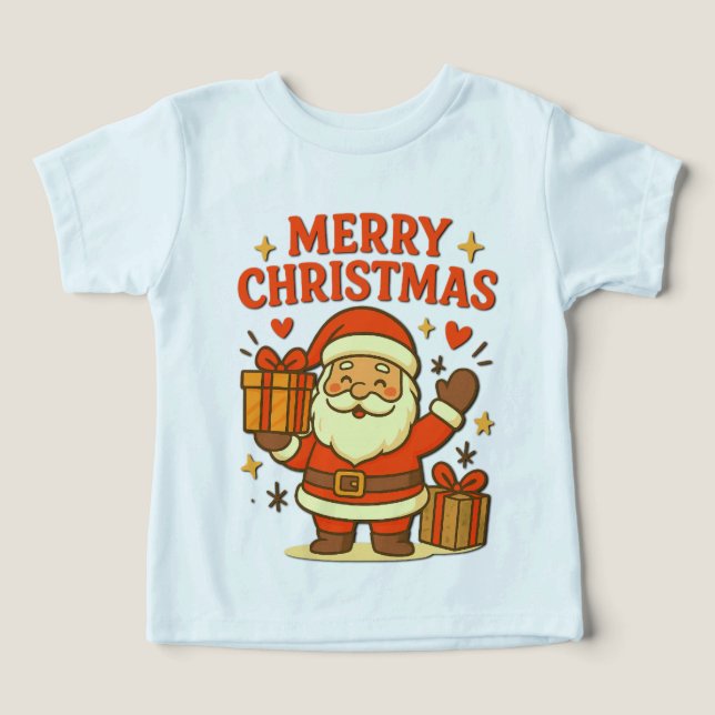  Cute Santa Claus Christmas Art –  Merry Christmas Toddler T-shirt (Design Front)