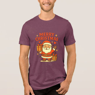 Cute Santa Claus Christmas Art – Merry Christmas Tri-Blend Shirt